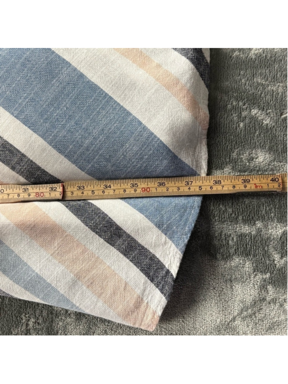 Charlie B Dress Women M Linen Blend Striped Light A-Line Coastal ResortWear Blue - Picture 12 of 14
